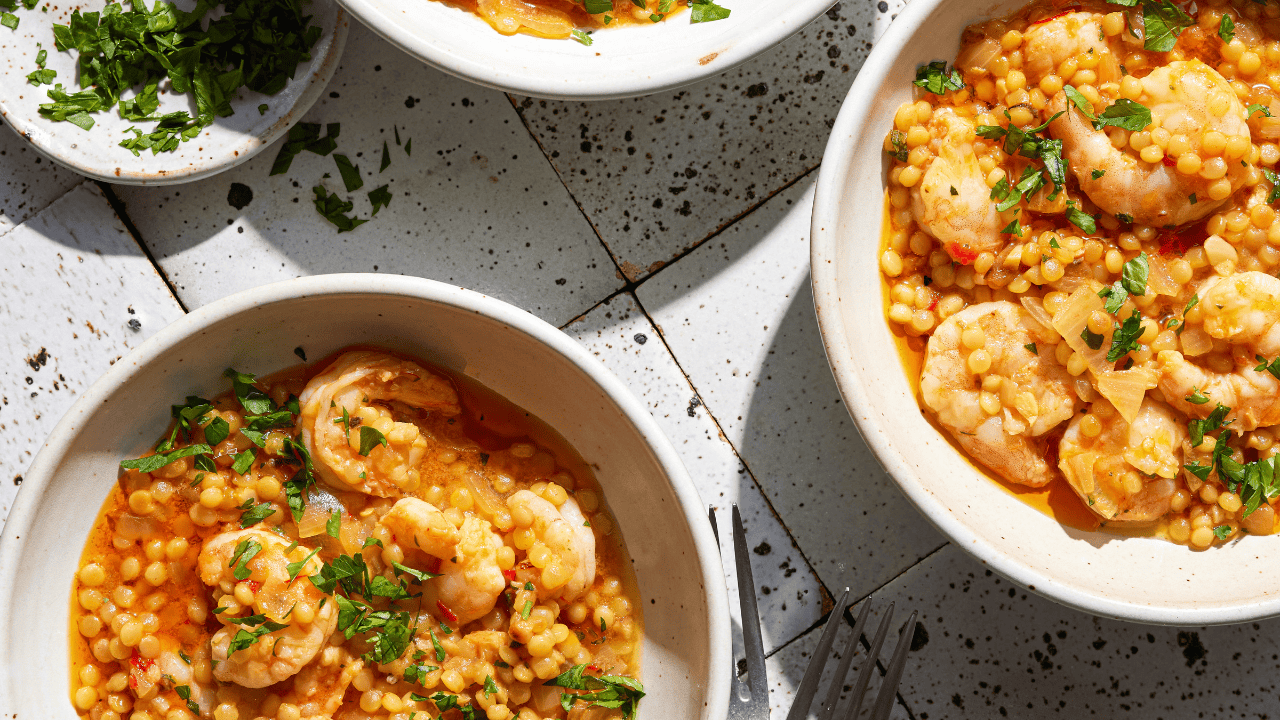 Spicy Shrimp with Tomato and Pearl Couscous Just Cook by ButcherBox