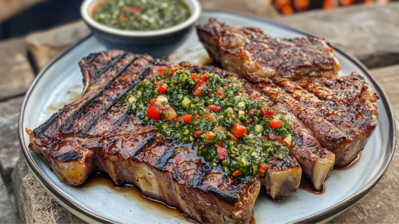 Grilled Porterhouse Steak on a plate