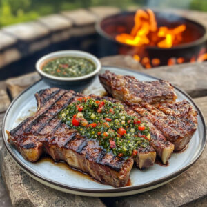 Grilled Porterhouse Steak on a plate