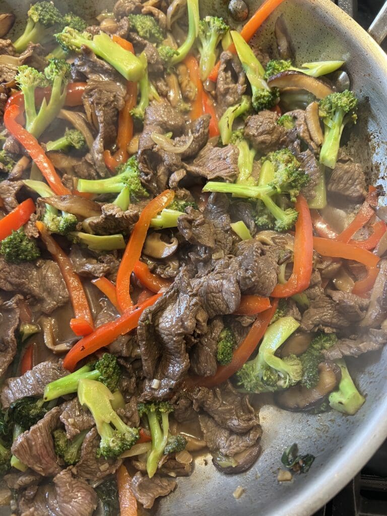 Beef & Shiitake-Broccoli Stir Fry
