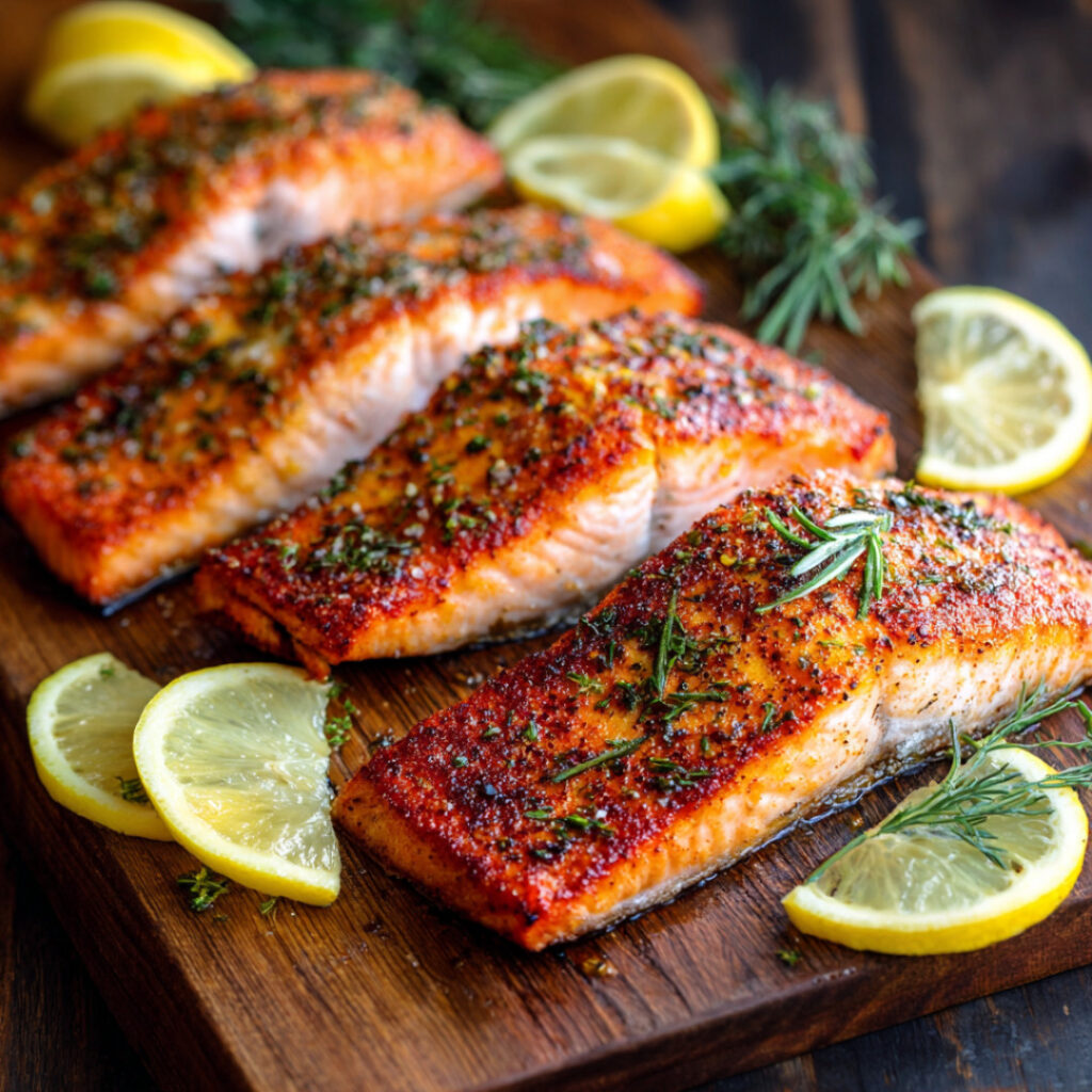 Simple Sockeye Salmon on a chopping board
