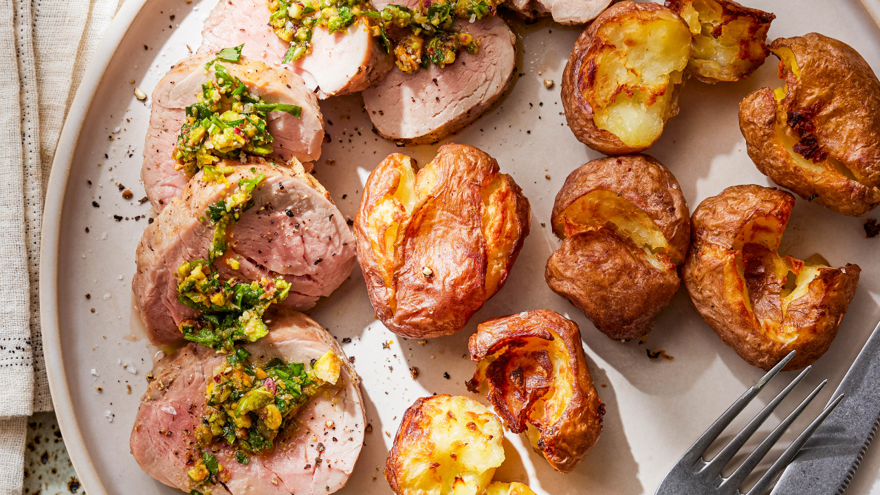 Quick Air Fryer Pork Tenderloin & Potatoes Just Cook by ButcherBox