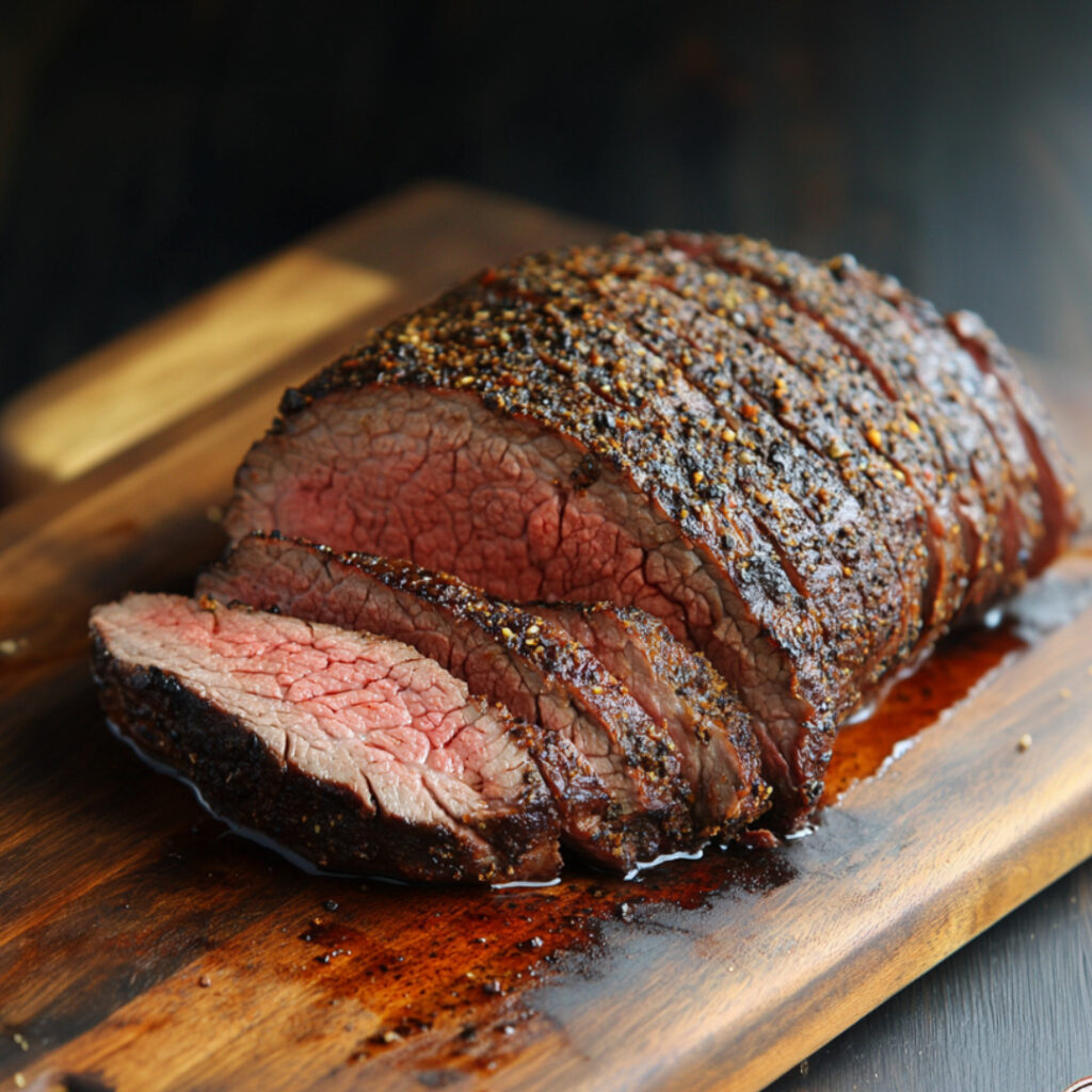 Spice-Rubbed Tri-Tip lon a chopping board