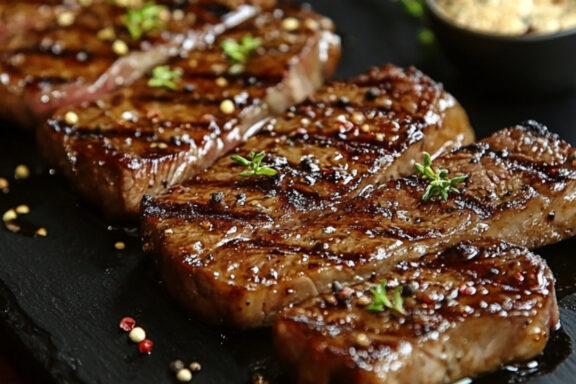 New York Strip Steak Marinade on a serving plate