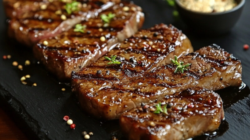New York Strip Steak Marinade on a serving plate