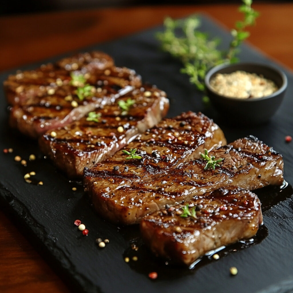 New York Strip Steak Marinade on a serving plate