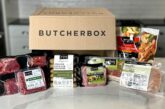 ButcherBox product sprawled on a kitchen counter.