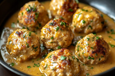 Dijon Ground Chicken Meatballs in a bowl