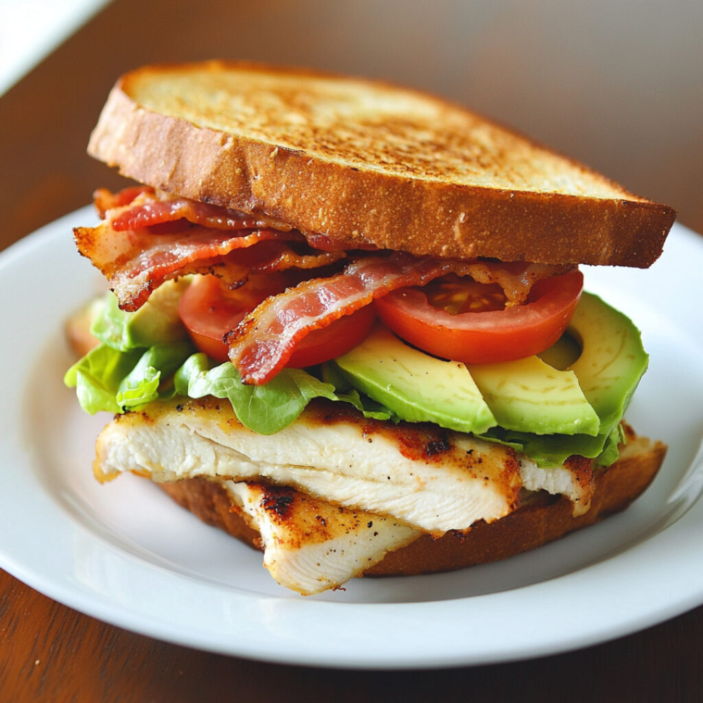 Chicken BLAT Sandwich on a plate