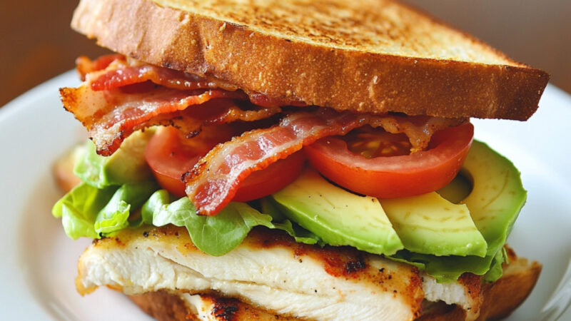 Chicken BLAT Sandwich on a plate