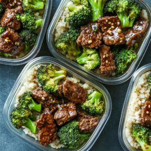 Beef and Broccoli in a tupperware