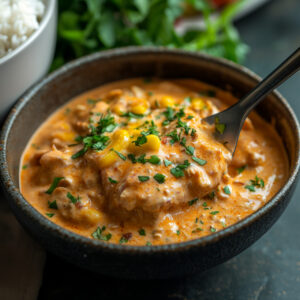 Creamy Enchilada Chicken in a bowl