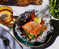 Easy Grilling: Salmon Foil Pack w/ Seasonal Veggies