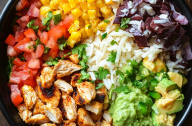 Chicken with vegetables in a bowl