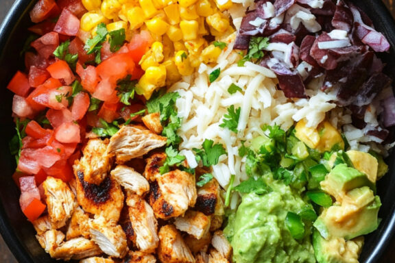 Chicken with vegetables in a bowl