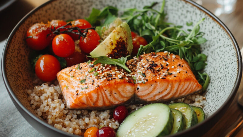 Salmon Grain in a bowl