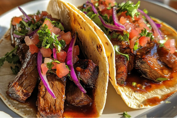 Braised Chuck Roast Tacos on a plate