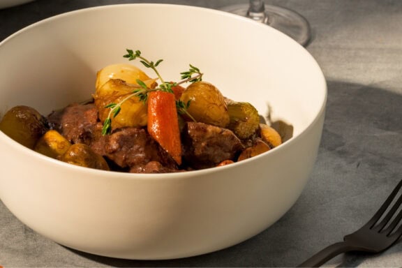 beef bourguignon in a bowl