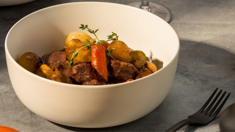 beef bourguignon in a bowl