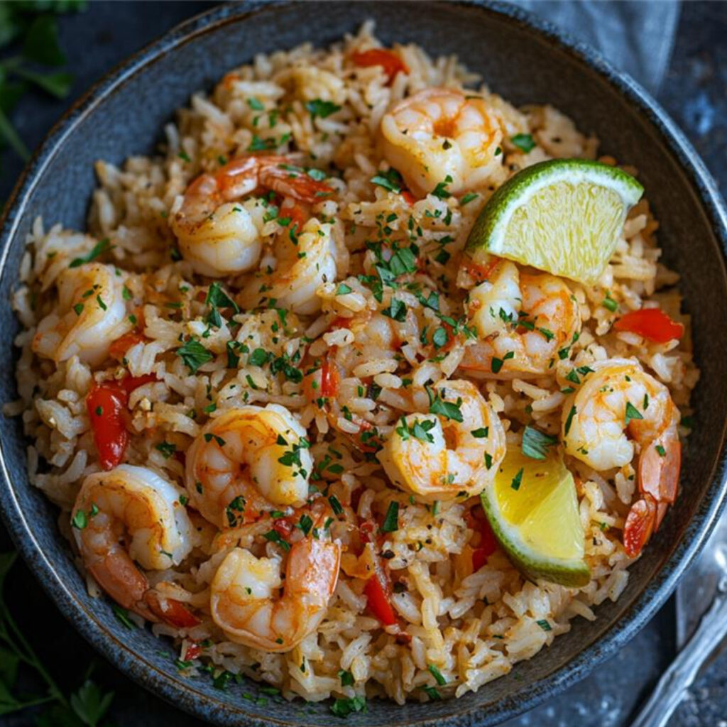 Louisiana-Style Shrimp Rice in a bowl