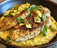 Pan Roasted Chicken Breast with Creamy Polenta