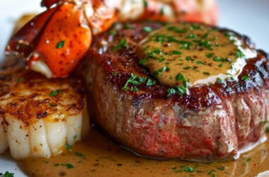 Pan Seared Filet Mignon and Lobster