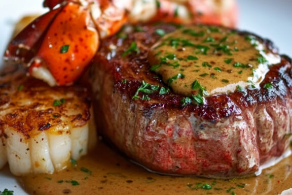 Pan Seared Filet Mignon and Lobster