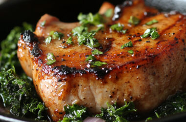 BBQ Pork Chops on a pan