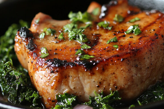 BBQ Pork Chops on a pan