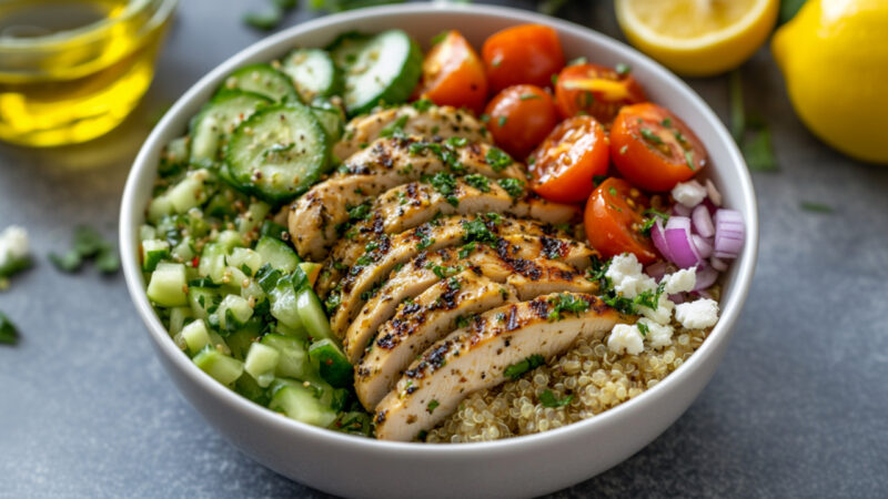 Lemon Herb Chicken in a bowl