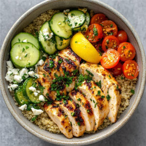 Lemon Herb Chicken in a bowl