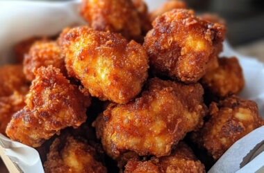 Nashville Hot Chicken Nuggets in a paper bowl