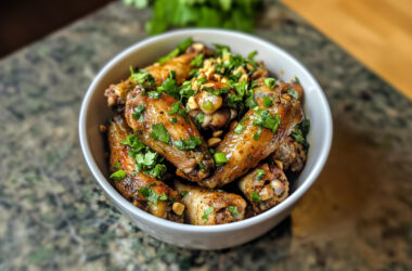 Salsa Macha Wings in a bowl