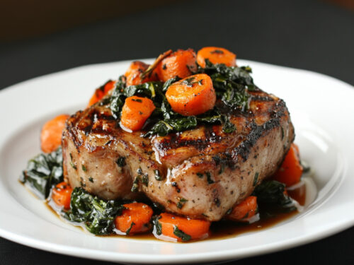 Roast Pork Chops with Swiss Chard and Carrots - Just Cook by