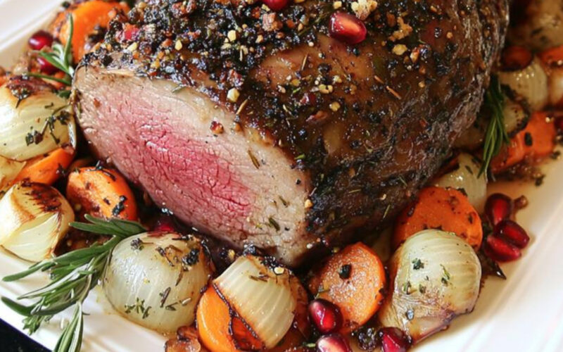Boneless Leg of Lamb on a plate