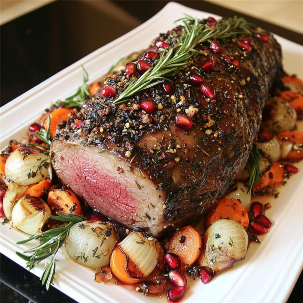 Boneless Leg of Lamb on a plate