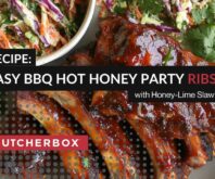 Easy BBQ Hot Honey Party Ribs with Honey-Lime Slaw