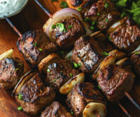 Steak Kabobs with Yogurt BBQ Marinade