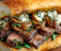 Garlic Bread Ribeye Steak Sandwich