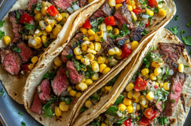 Steak Tip Tacos with Roasted Corn Pico